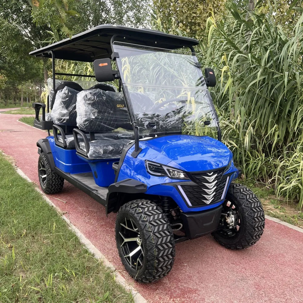 Customizable Colors 60V 4 Seater 5kw Motor Independent Suspension Disc Power Brake 12 Inch Tire Electric Hunting Golf Cart