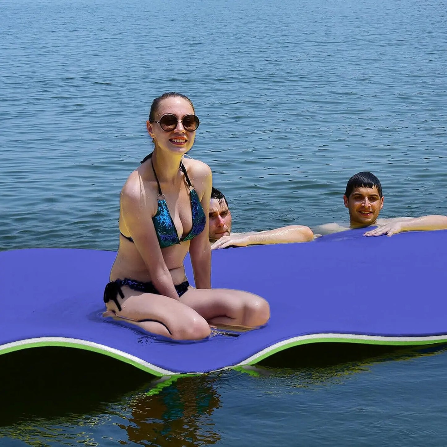 Lily Pad Floating Mat, 3 Layers Foam Floating Water Mat for Lake & Pool, Float Pad Swim Mat Water Matt, Custom