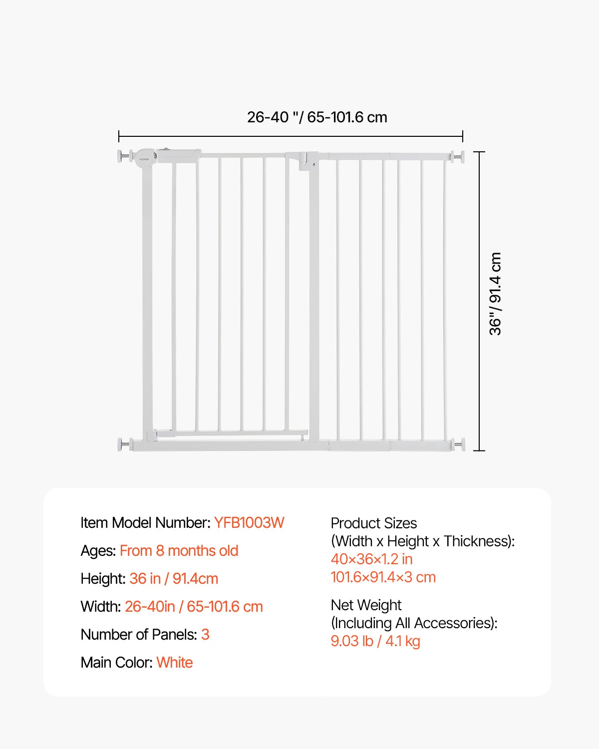 SucceBuy Baby Gate With Pressure Mount Walk Through
