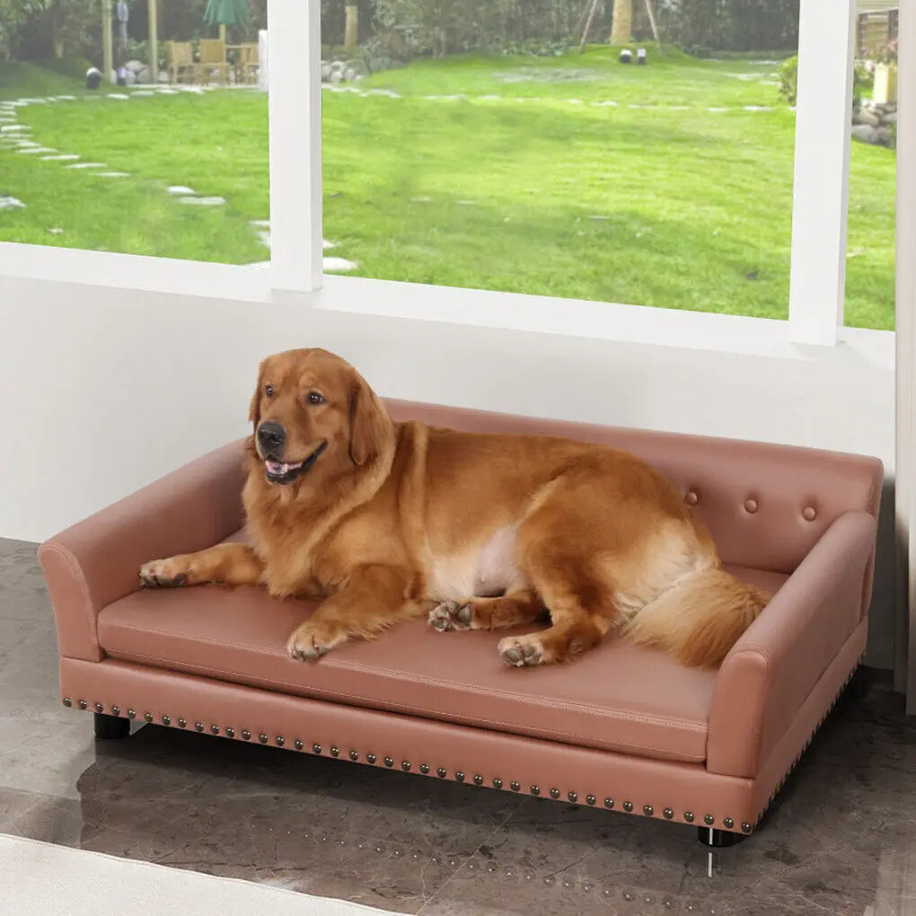 BingoPaw Waterproof Faux Fur Sofa Dog Bed With Removable Cushion