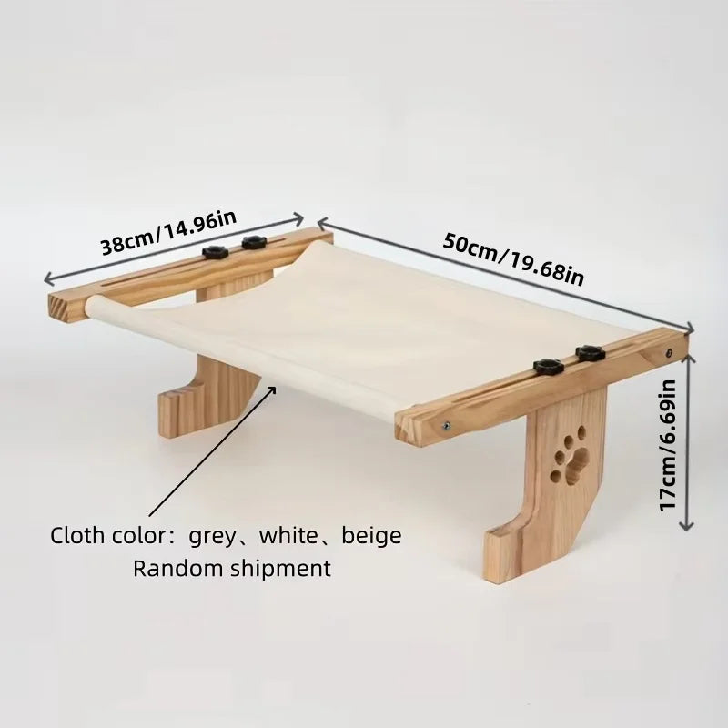 CZBNYX Cat Window Hammock For Indoor Cats With Wooden Frame