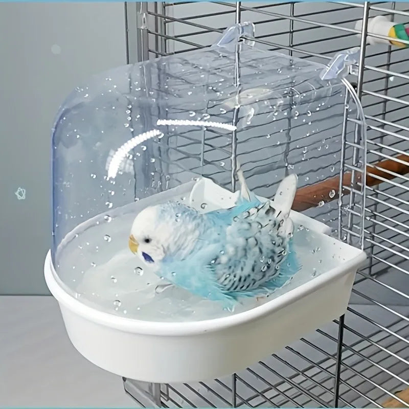 Transparent Bird Bath Tub For Parrots Lovebirds Conures
