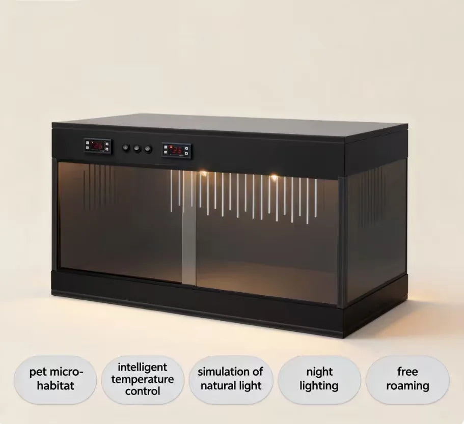 Bymaocar Reptile Lounge Habitat With Glass Sliding Door Thermostat