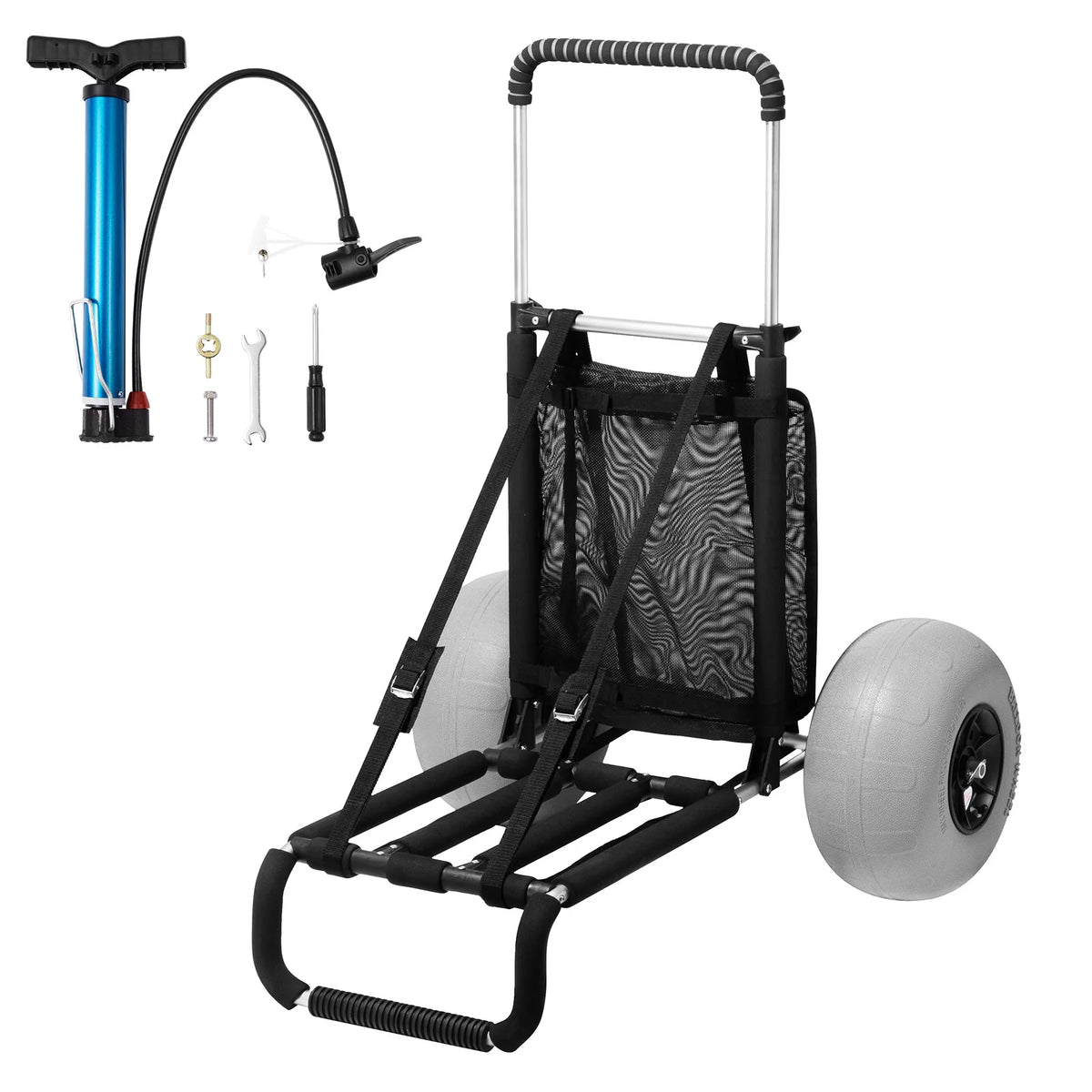 SucceBuy Beach Dolly With Big Wheels and Cargo Deck