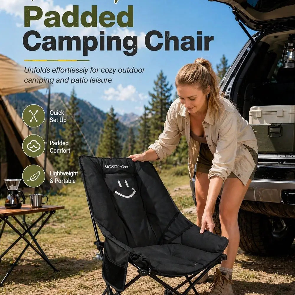 2-In-1 Reclining Camping Chair With Footrest For Adults