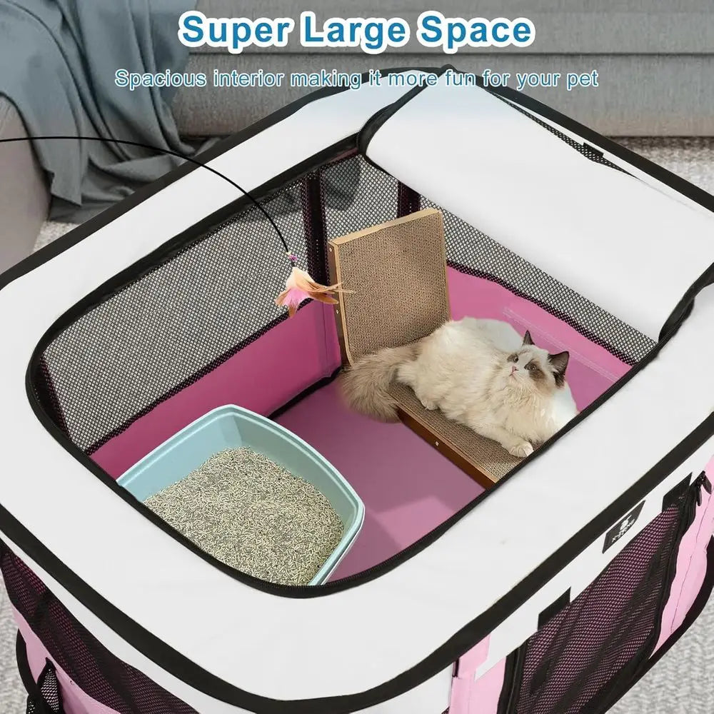 Portable Pet Play Pen Tent Cage For Indoor Outdoor Use