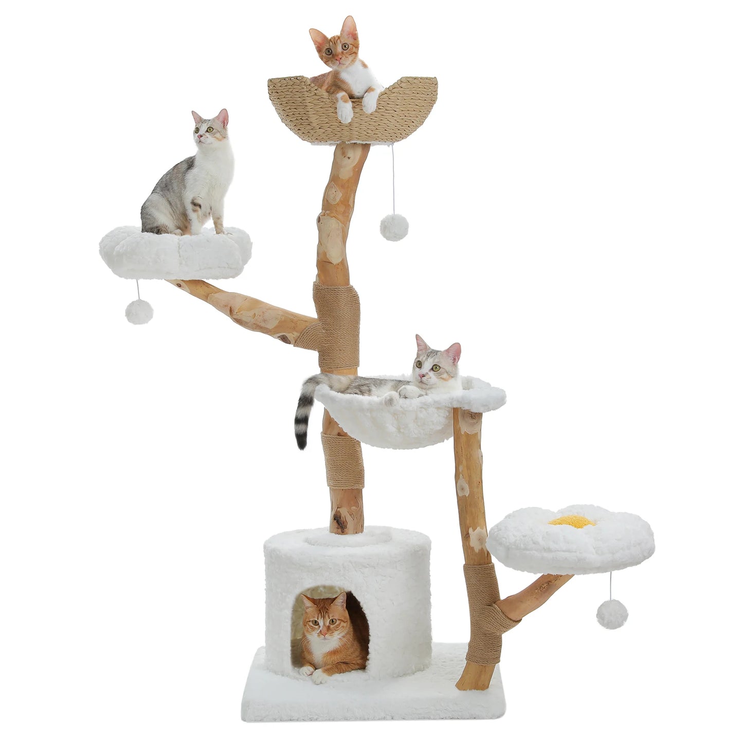 PAWZ Road Five Tier Cat Tree Tower With Sisal Posts And Wicker Bed