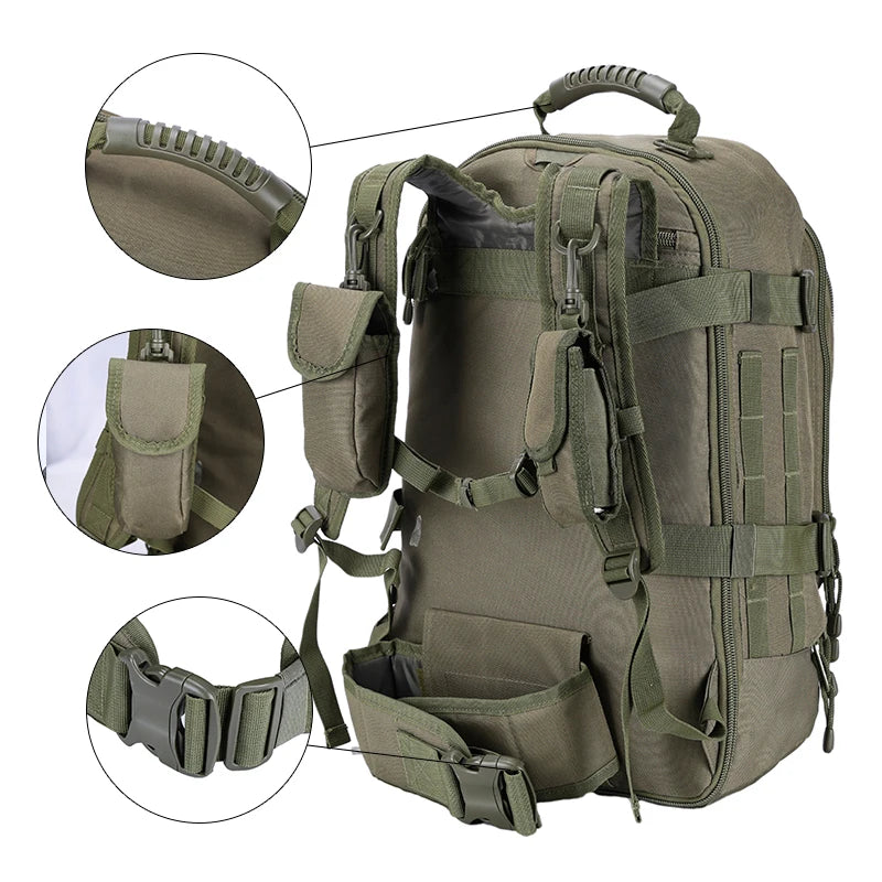 LQARMY Tactical Backpack MOLLE Assault Pack for Hiking Camping