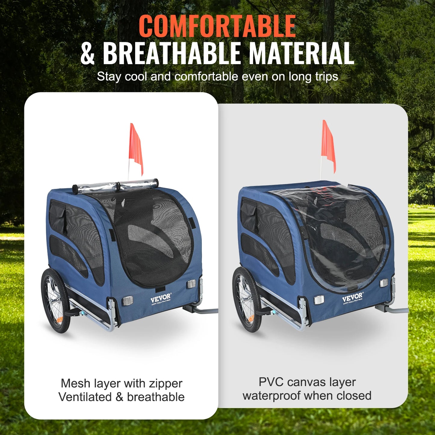 SucceBuy Pet Cart Bicycle Carrier Dog Trailer With Coupler Reflectors