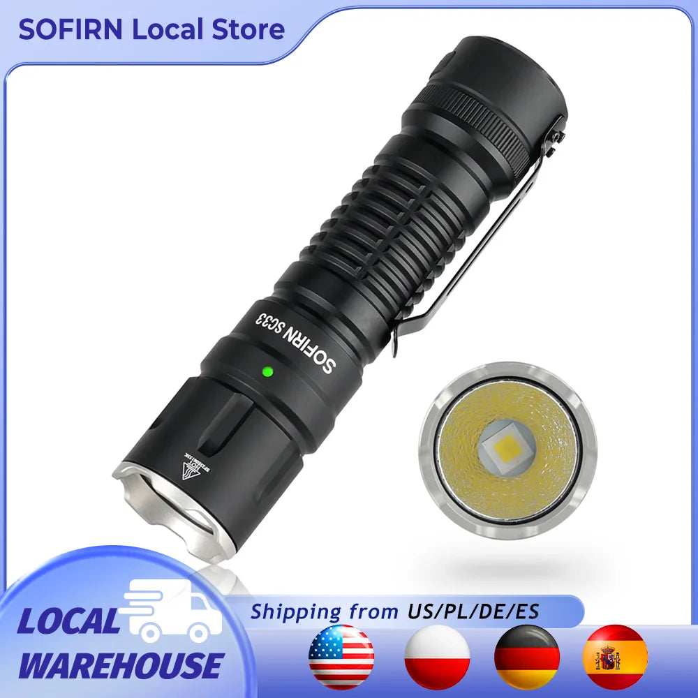 Sofirn SC33 XHP70.3 HI LED Flashlight 5200lm USBC Rechargeable Torch