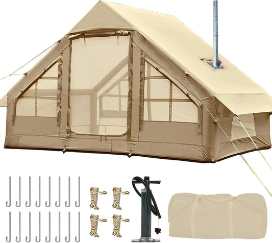 Inflatable Camping Tent For 4-6 People With Hand Pump