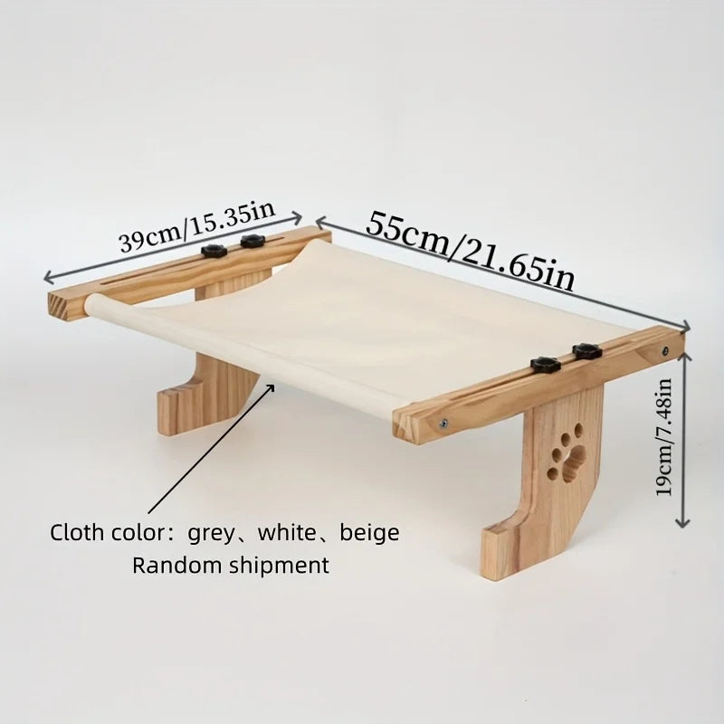 CZBNYX Cat Window Hammock For Indoor Cats With Wooden Frame