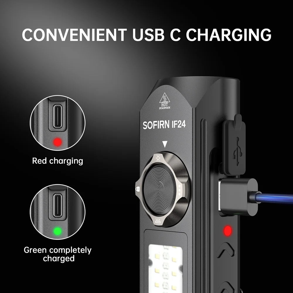 Sofirn IF24 2000 Lumen RGB Rechargeable Aluminum Tactical Flashlight