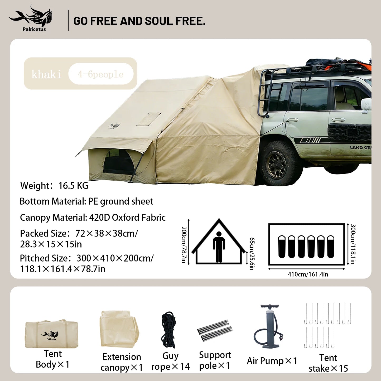 Pakicetus Quick Setup Inflatable Camping Tent Family Tent