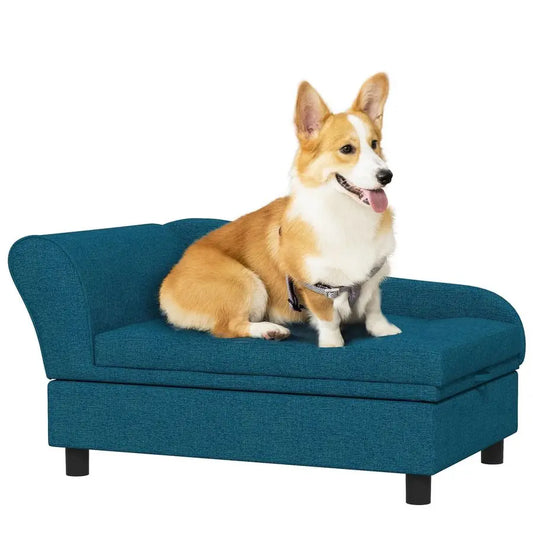 Elevated Pet Bed With Hidden Storage And Tufted Cushion