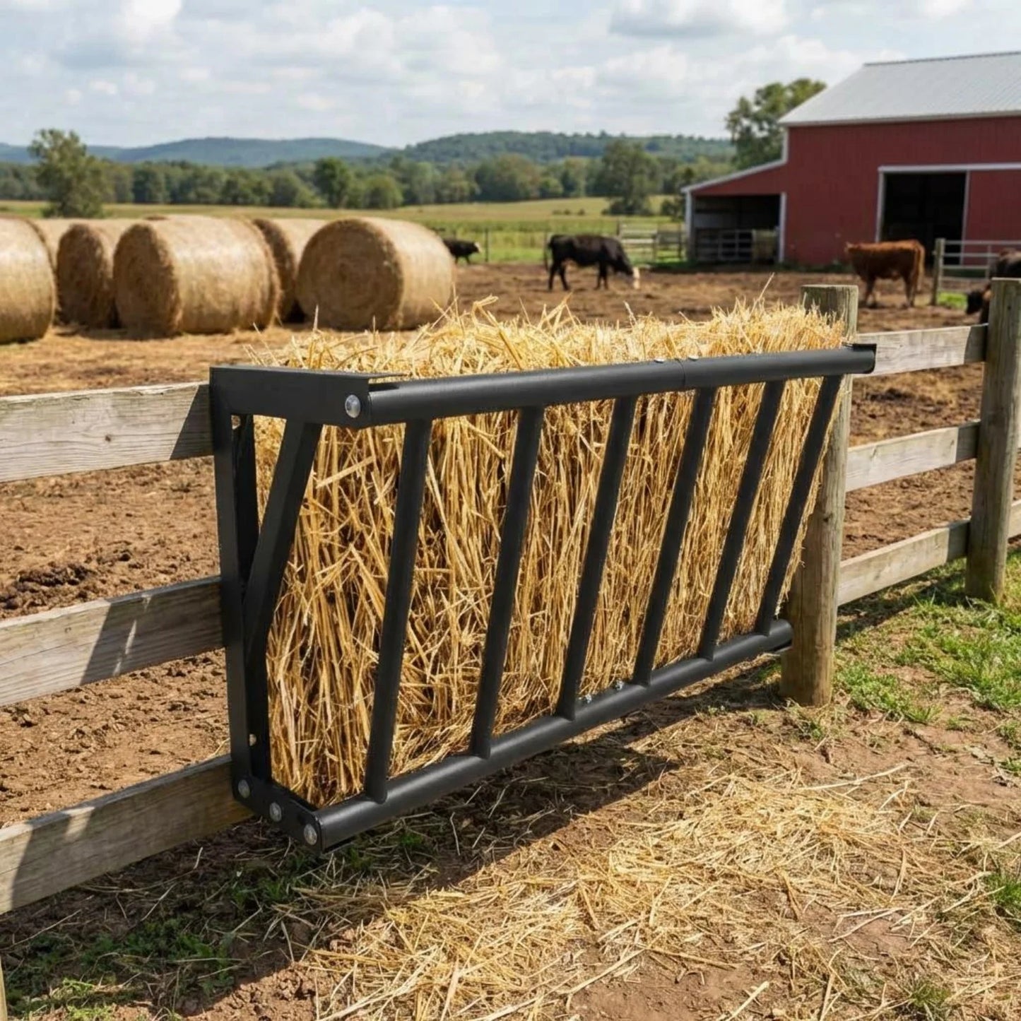 HiMISS Heavy Duty Wall Mount Hay Feeder Rack For Livestock