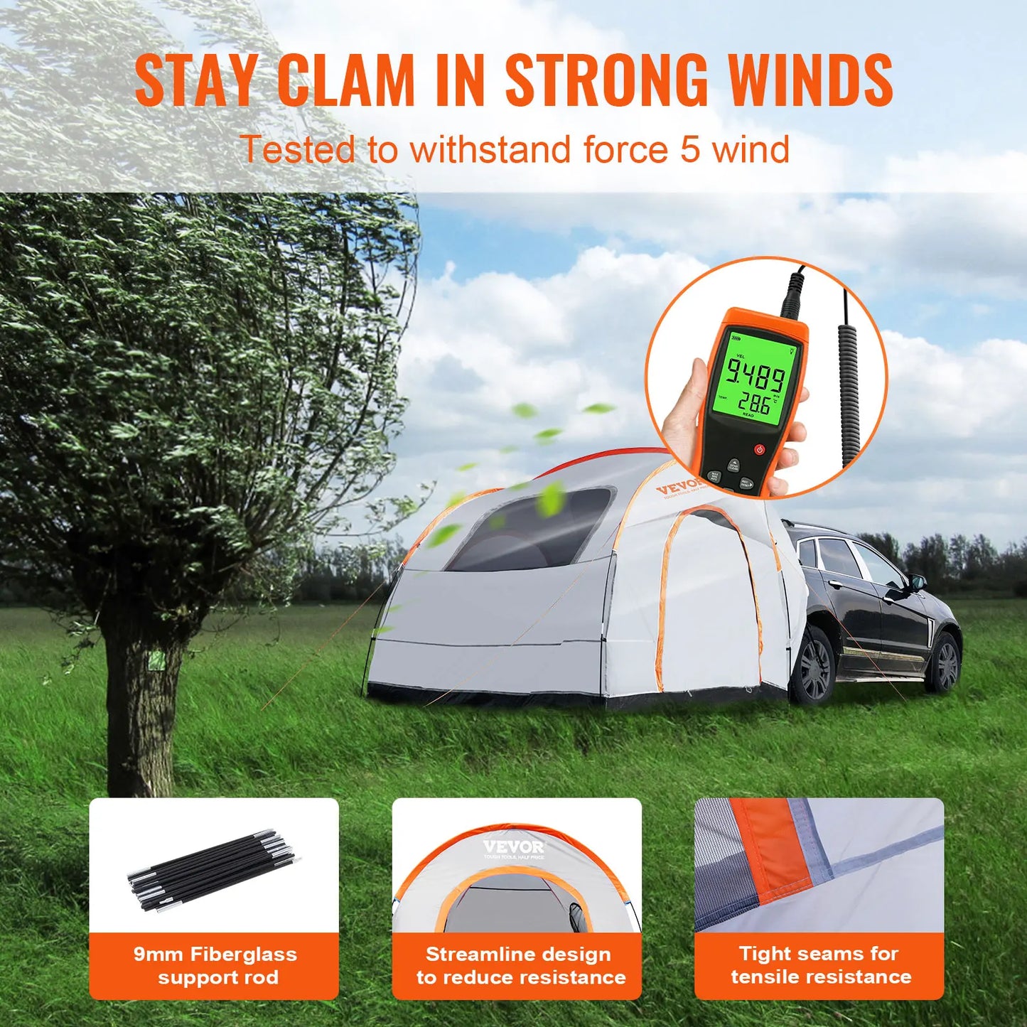 SucceBuy SUV Camping Tent With Rain Layer Carry Bag