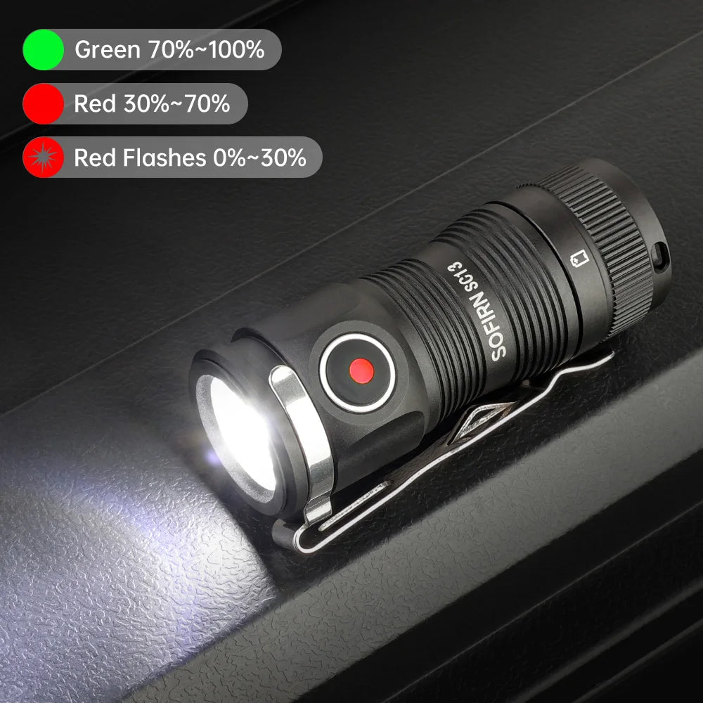 Sofirn SC13 Mini Tactical Flashlight With USB C Rechargeable Battery