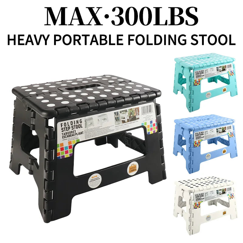 Folding Step Stool With Portable Handle Heavy Duty Plastic