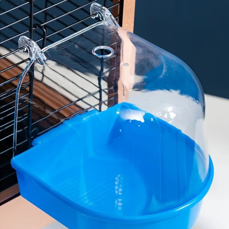 Transparent Bird Bath Tub For Parrots Lovebirds Conures