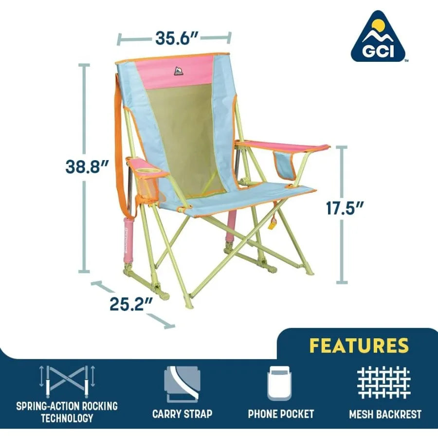 Comfort Pro Rocker Camping Chair With Builtin Drink Holder