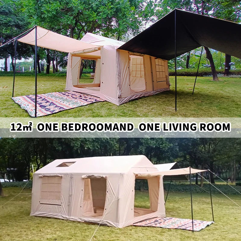 Inflatable Camping Tent With Pump Easy Setup Glamping Four Season