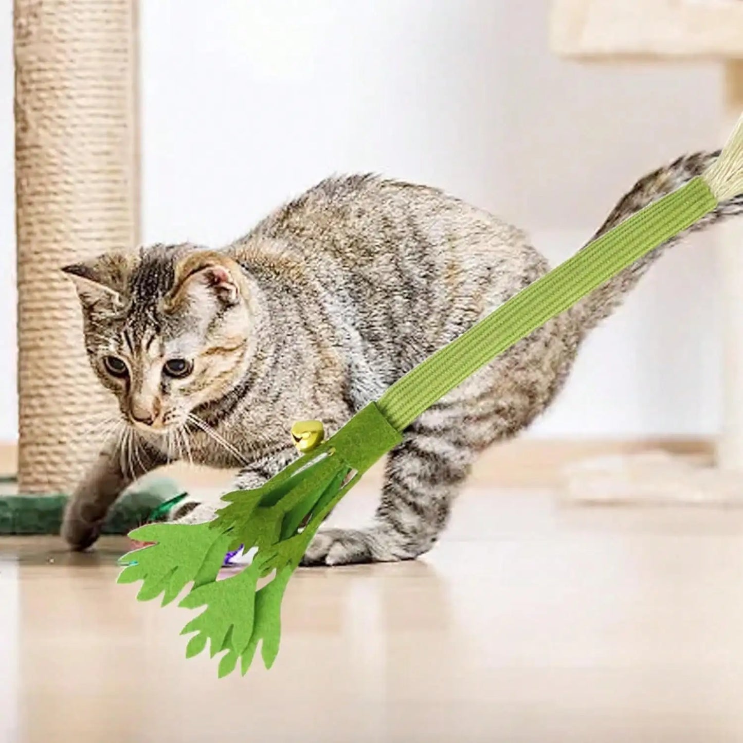 Realistic Celery And Silvervine Cat Toy With Bell Durable