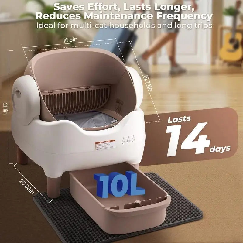 NestPawly Self Cleaning Cat Litter Box With App Control Open Top