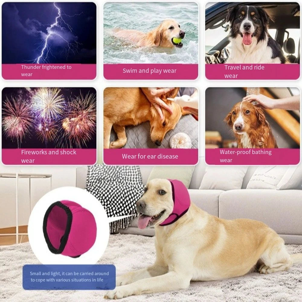Noise Reduction Dog Ear Covers Waterproof Adjustable Calming Earmuffs