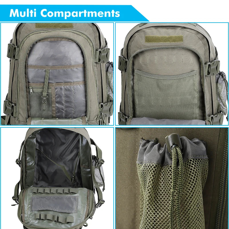 LQARMY Tactical Backpack MOLLE Assault Pack for Hiking Camping