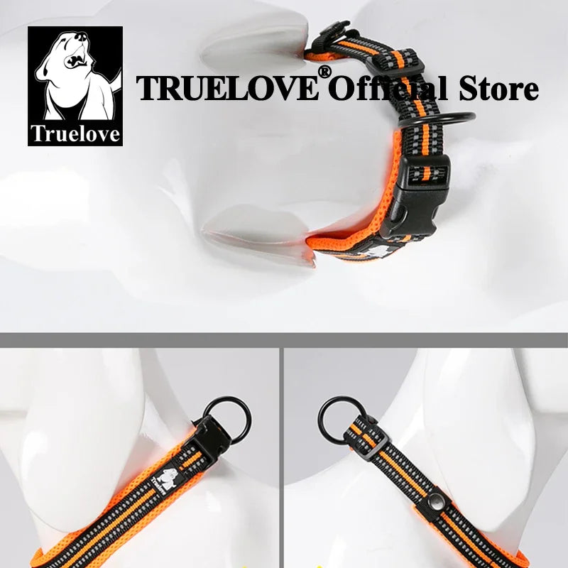 TrueLove Dog Collar Nylon Adjustable Padded Reflective Training TLC5011