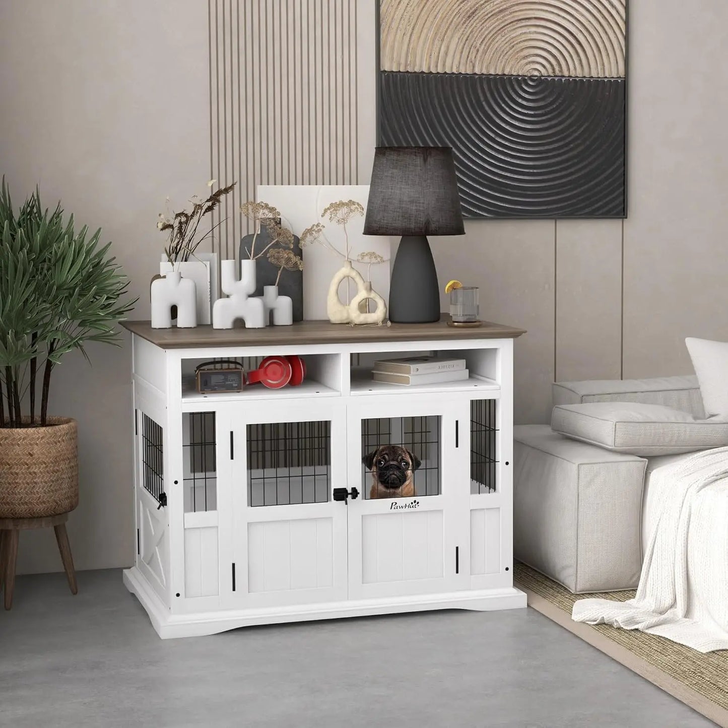 Aosom LLC Dog Crate Side Table With Storage