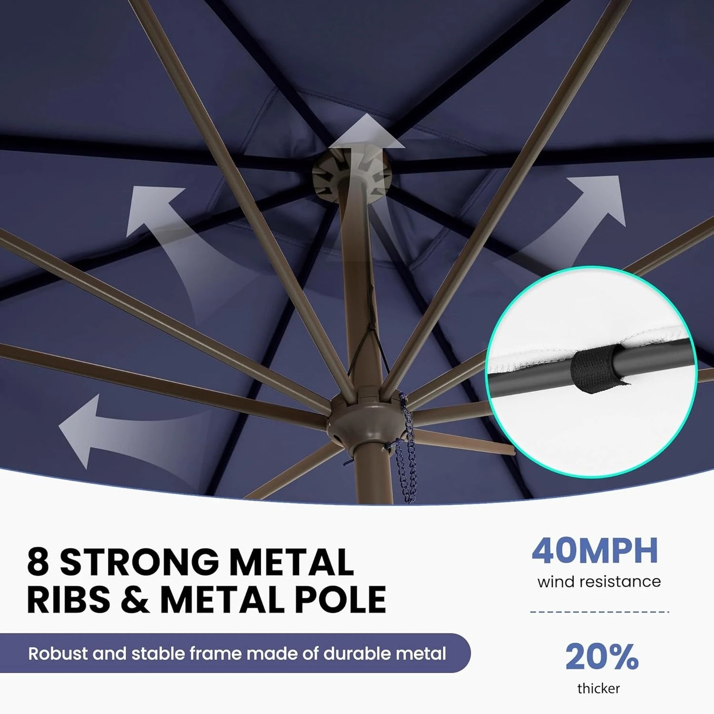 8x10FT Large Rectangular Patio Umbrella Outdoor Table Umbrella w/Crank Rectangle Market Umbrella UV Protection for, Customized