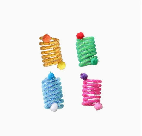 Interactive Spring Cat Toy Featuring Bite Resistant Wool Ball