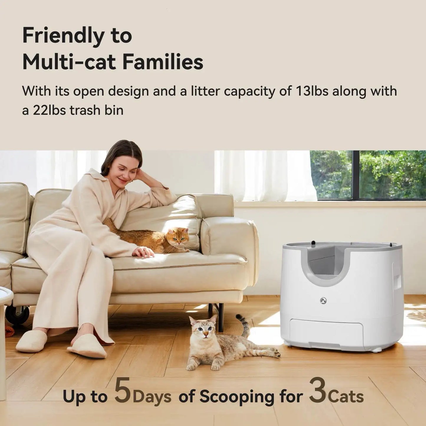 Furoomate Automatic Self-Cleaning Cat Litter Box High-Capacity