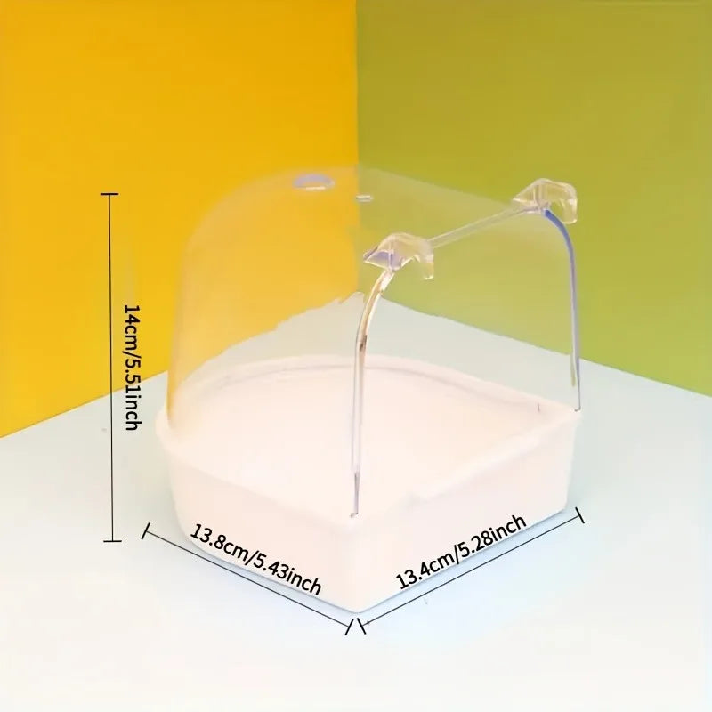 Transparent Bird Bath Tub For Parrots Lovebirds Conures