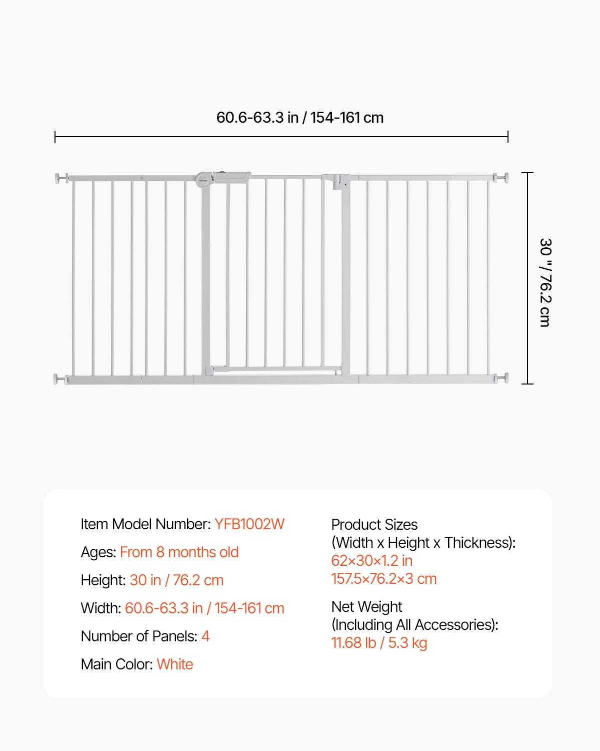 SucceBuy Baby Gate With Pressure Mount Walk Through