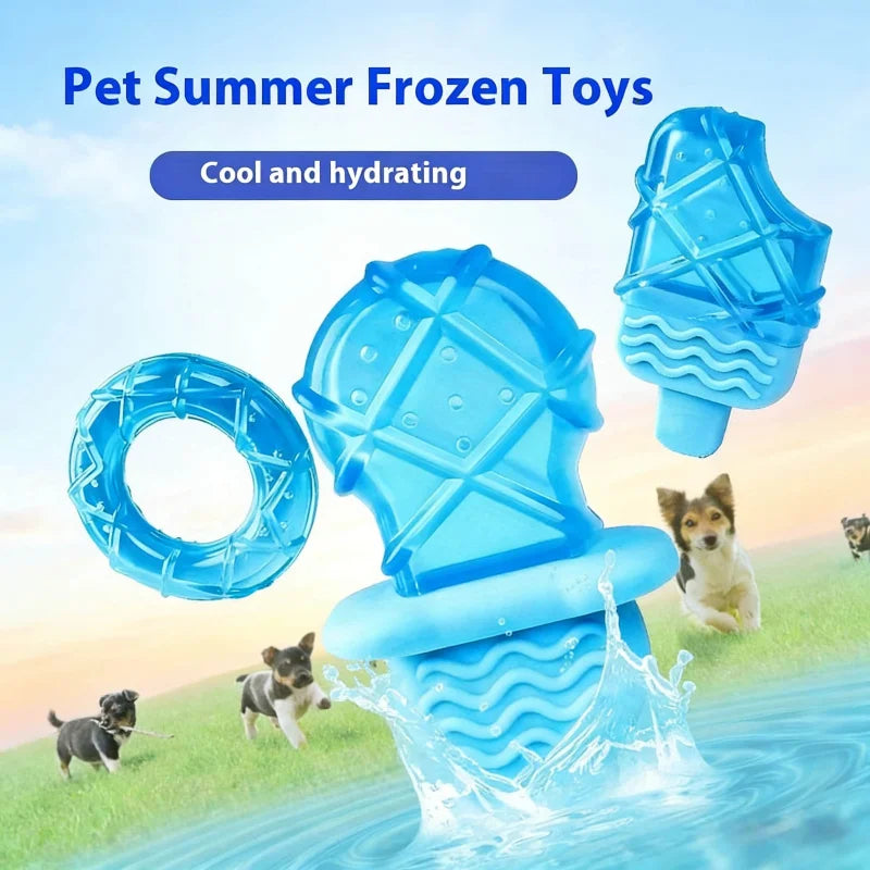 Durable Chew-Resistant Dog Ice Cube Toy, Water-Filled, Frozen, Summer Cooling, Interactive Artifact, Suitable for Large, Medium,