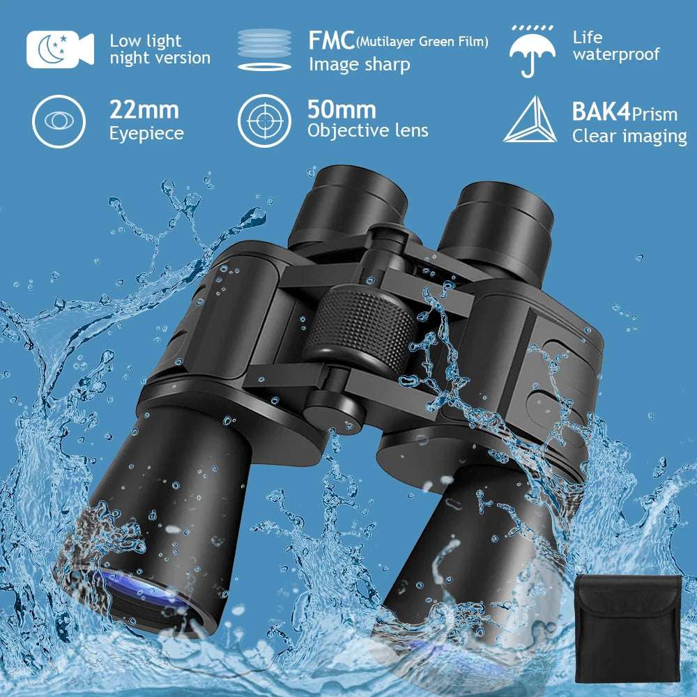 Professional 180x Binoculars With BAK4 Prism Waterproof