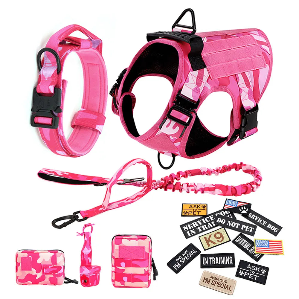 PETRAVELCN Military Camouflage Dog Harness For Large Dogs