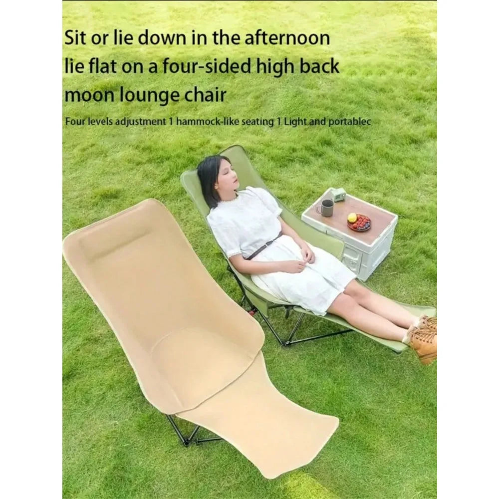 3-Position Adjustable Outdoor Folding Chair - Portable Camping & Beach Lounge Chair With 3-Level Reclining Positions, Lightweigh