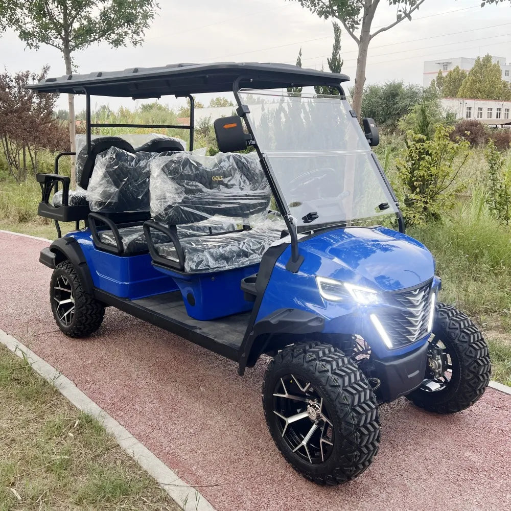Customizable Colors 60V 4 Seater 5kw Motor Independent Suspension Disc Power Brake 12 Inch Tire Electric Hunting Golf Cart