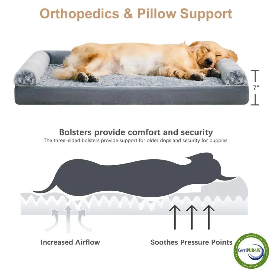 Orthopedic Waterproof Dog Bed With Removable Washable Cover
