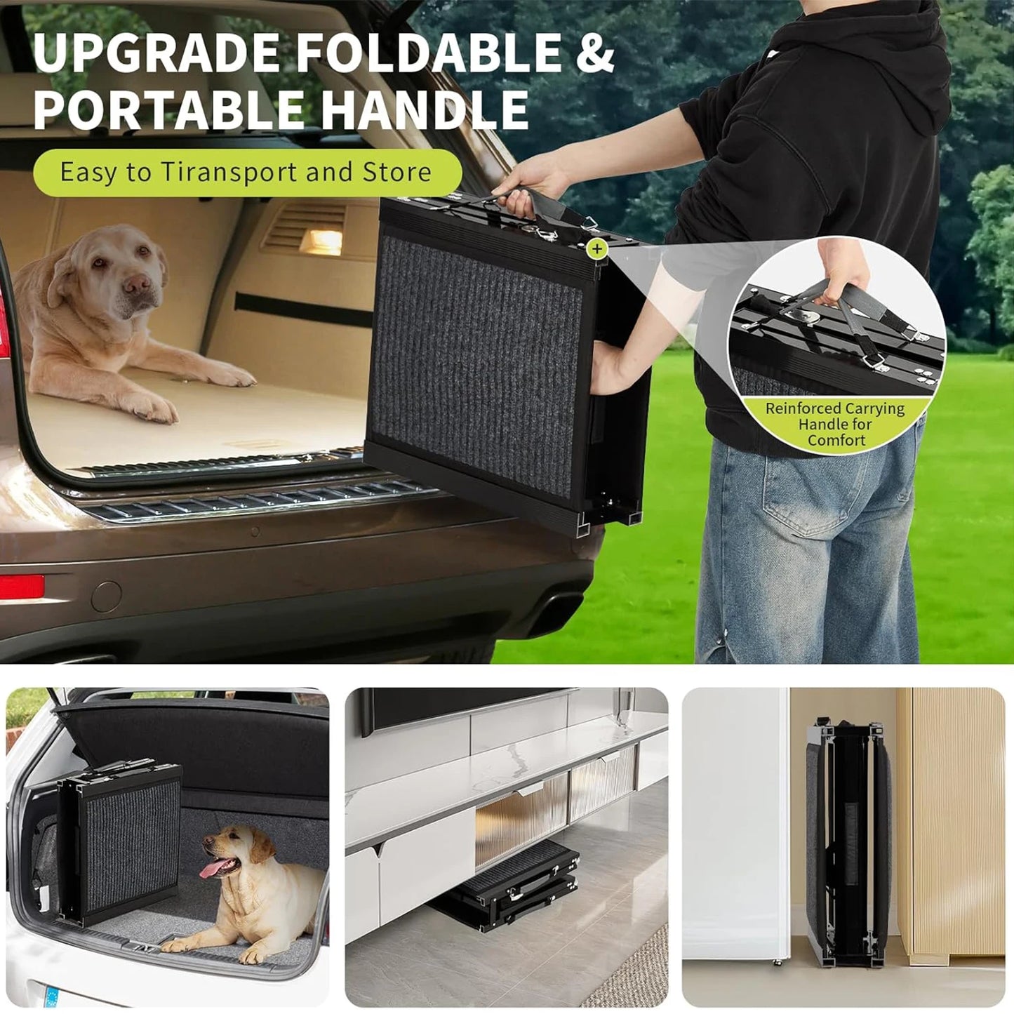 HiMISS Upgraded Folding Dog Ramp for Cars
