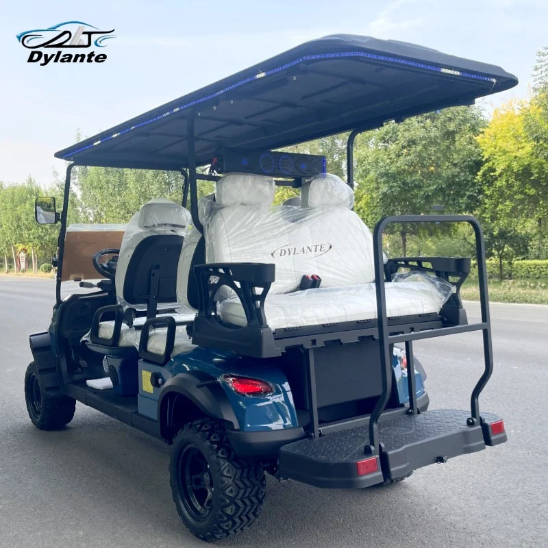 DOT Certified Golf Cart With Blackout Windshield Foldable 6 Seater Gas Or Electric Club Car With Speakers Color Customization