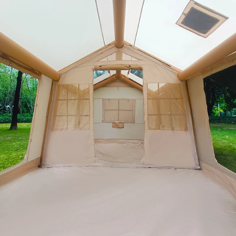 Inflatable Camping Tent With Pump Easy Setup Glamping Four Season