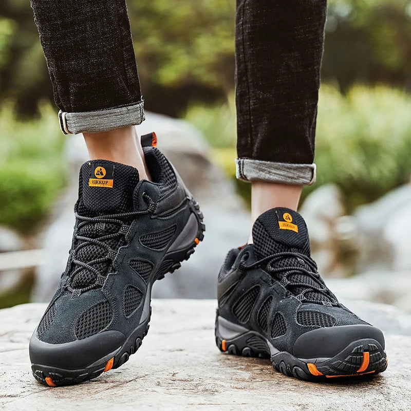 HIKEUP Mens Hiking Shoes Non Slip Durable Breathable Outdoor Footwear