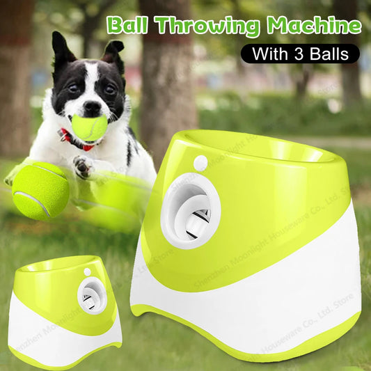 Automatic Dog Ball Launcher Fetch Machine With 3 Tennis Balls