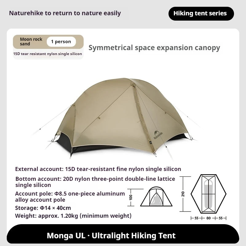 Naturehike Mongar UL Camping Tent 15D Nylon Waterproof 3 Seasons