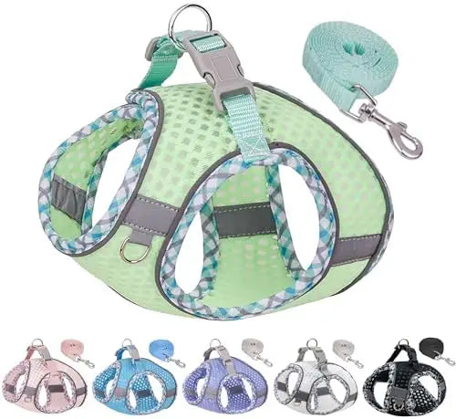 Soft harness for small dogs and cats, summer walking gear, reflective bands, ultra-thin, breathable, perfect fit.